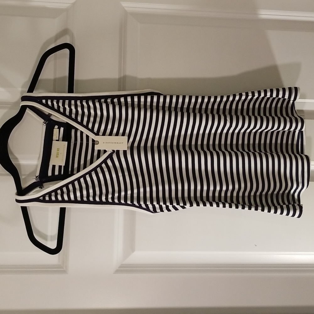 Anthropology Blue white and striped tank (  rand new and still has tags)